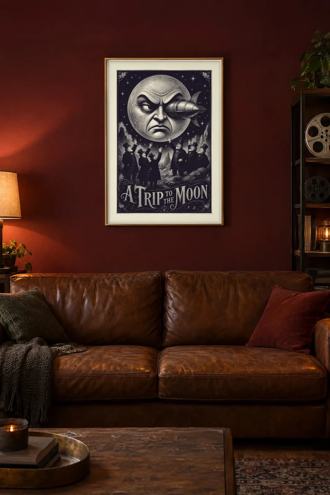 A Trip to the Moon Metal Poster, metal wall art poster