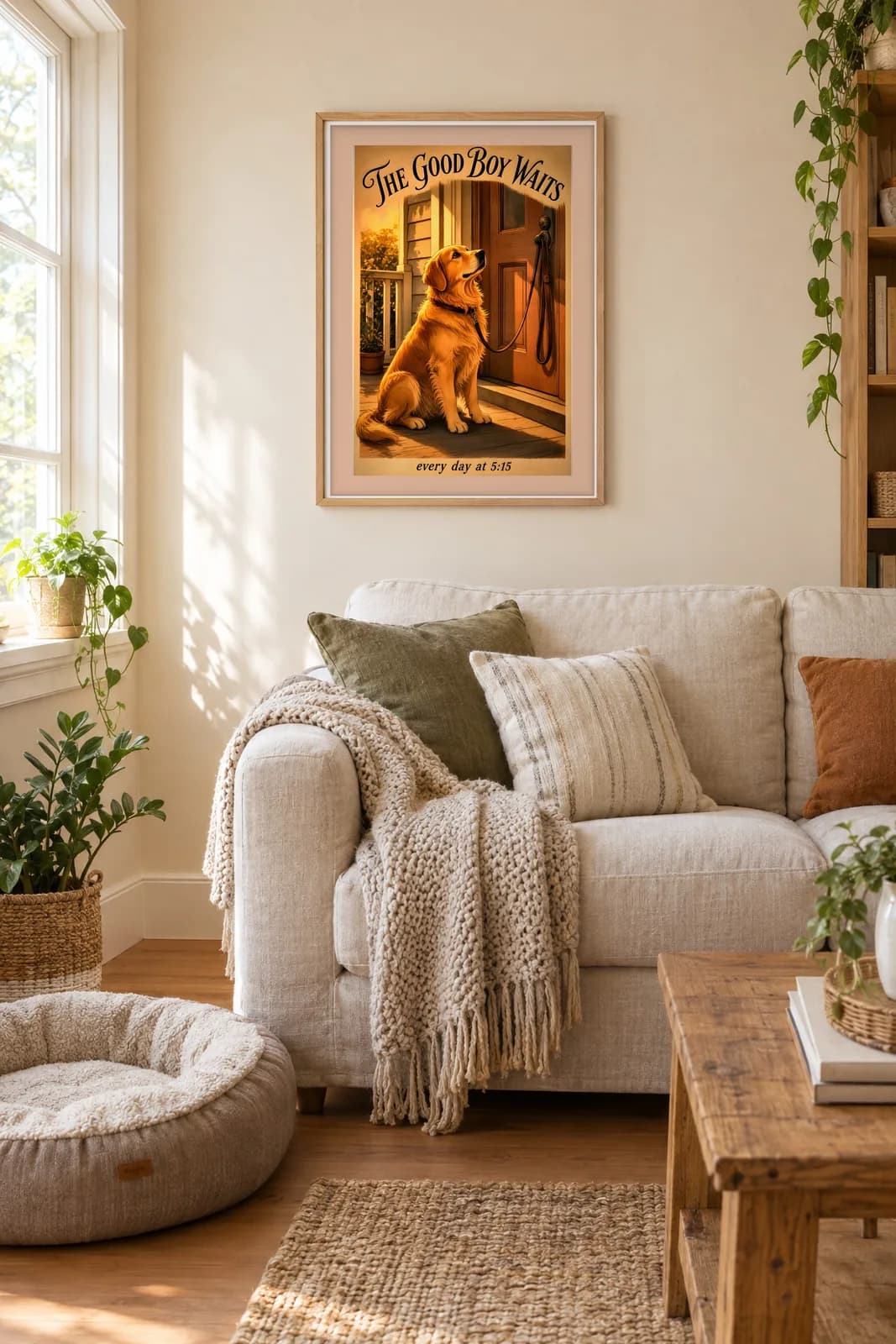 Pet art posters hanging in a room